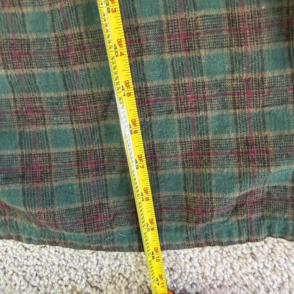 Vintage Woolrich Dress Womens S Green Plaid Sleeveless Button Front Flannel Midi - Picture 6 of 7